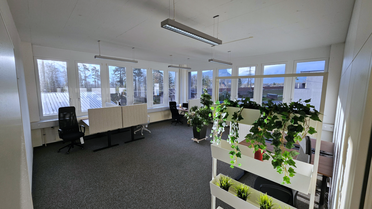 möblierte und helle Arbeitsplätze in Trübbach zu vermieten - flexibel ab 6 m² - auf halbtages Basis