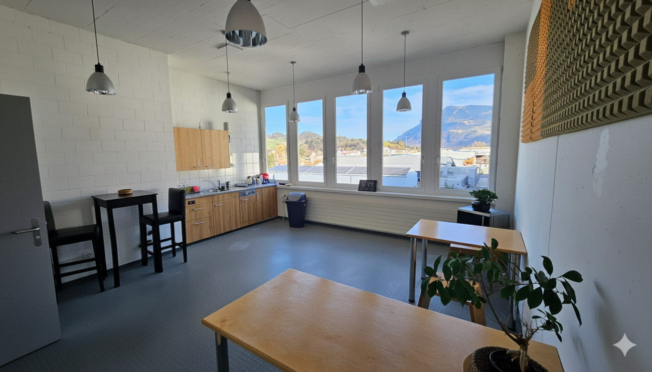 möblierte und helle Arbeitsplätze in Trübbach zu vermieten - flexibel ab 6 m² - auf halbtages Basis