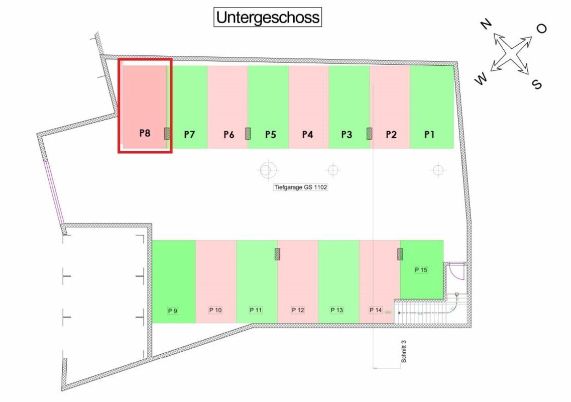 Tiefgaragenparkplatz in Mels