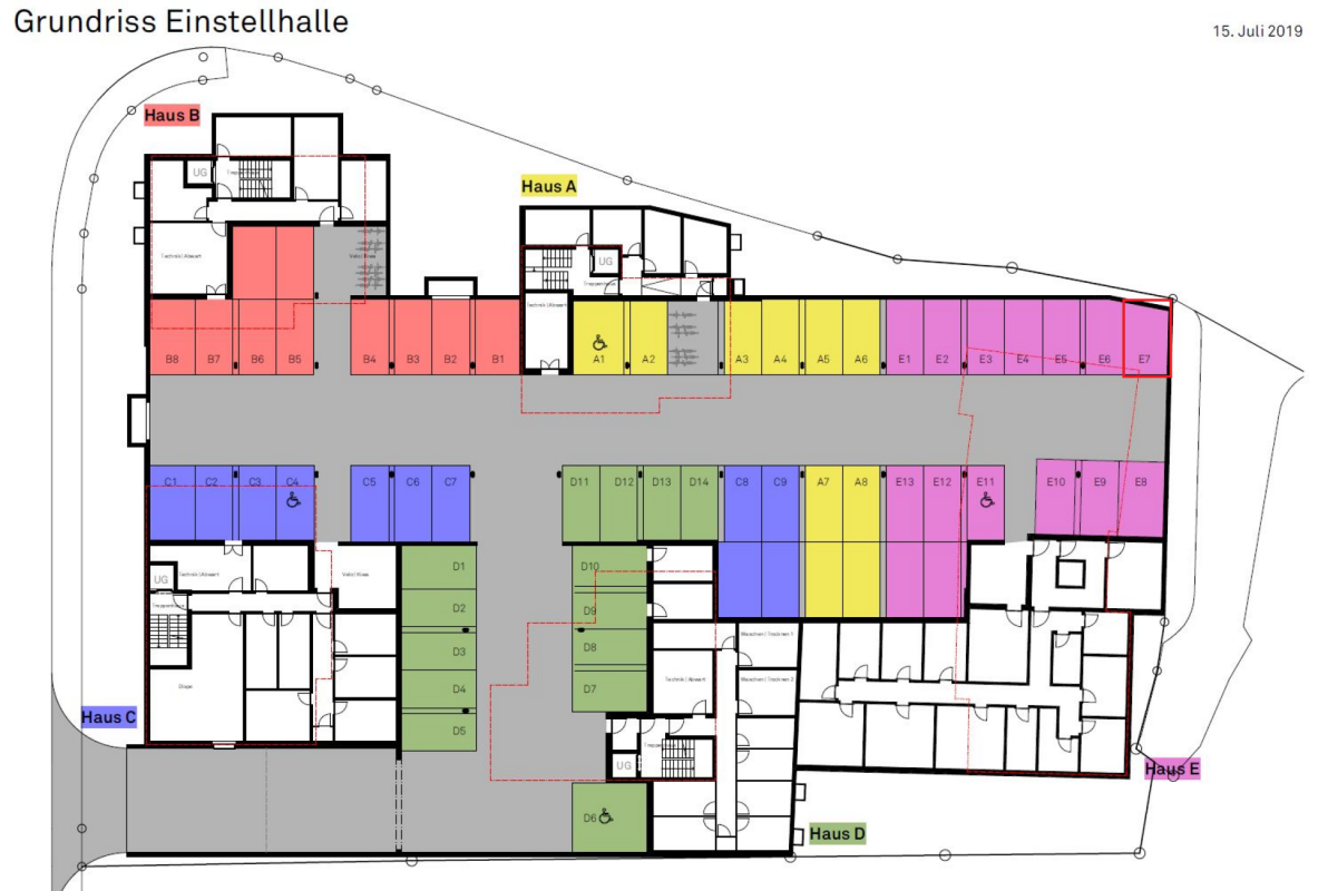 Tiefgaragenparkplatz in Sargans E7